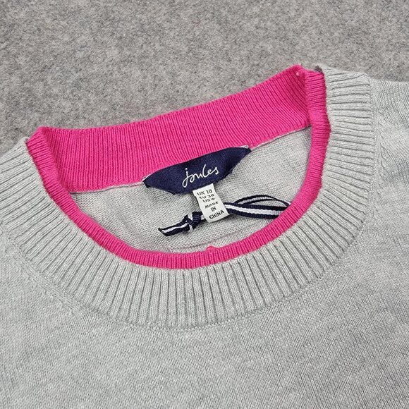 Joules Mariella Dachshund Sweater Women’s 6 Gray Cotton Embroidered - Picture 5 of 16